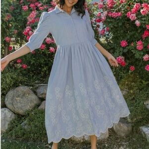 Ivy City Co Laurel Chambray Shirt Dress 100% cotton (size S)